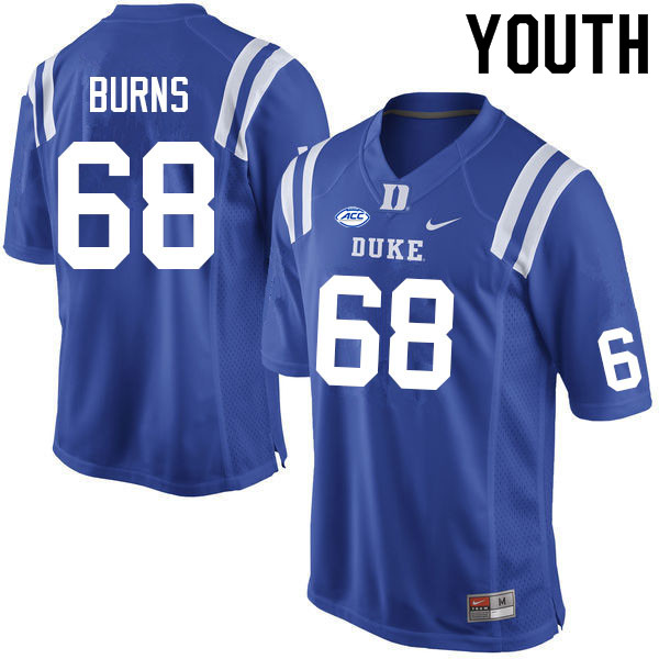Youth #68 Jack Burns Duke Blue Devils College Football Jerseys Sale-Blue